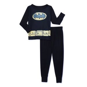 DC Comics Black Batman Gotham City Superhero Toddler Boy's Pajama Set Sz 5T